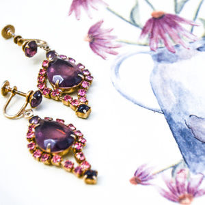 Vintage Chandelier Dangle Screw On Earrings